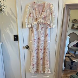 Floral Cream Midi Dress
